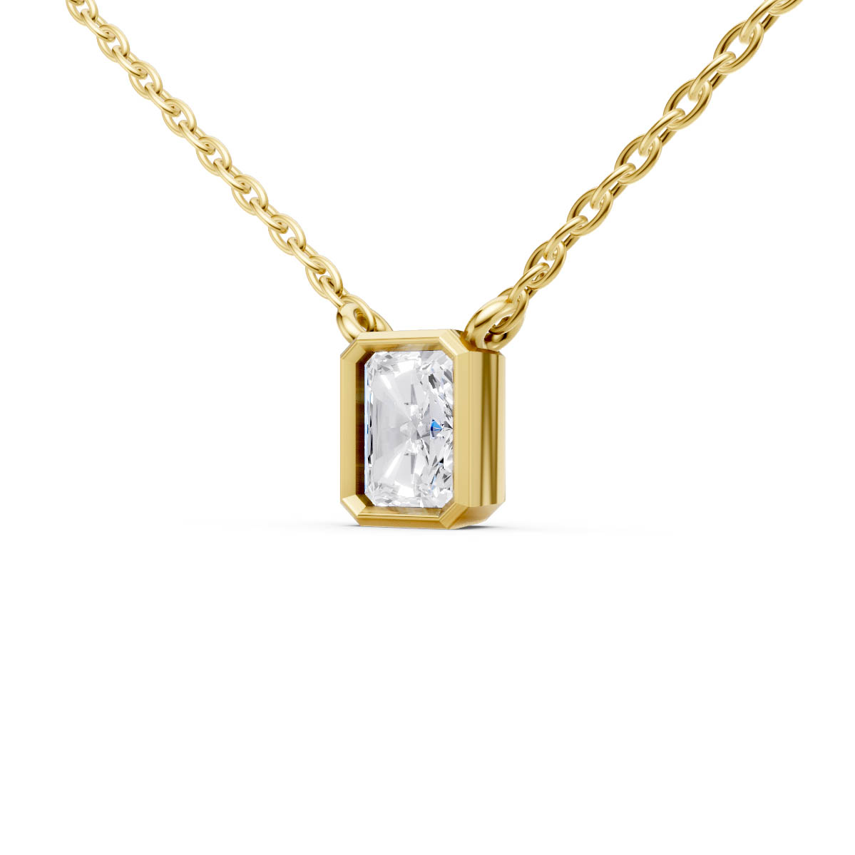Modern Emerald Bezel Pendant view 2