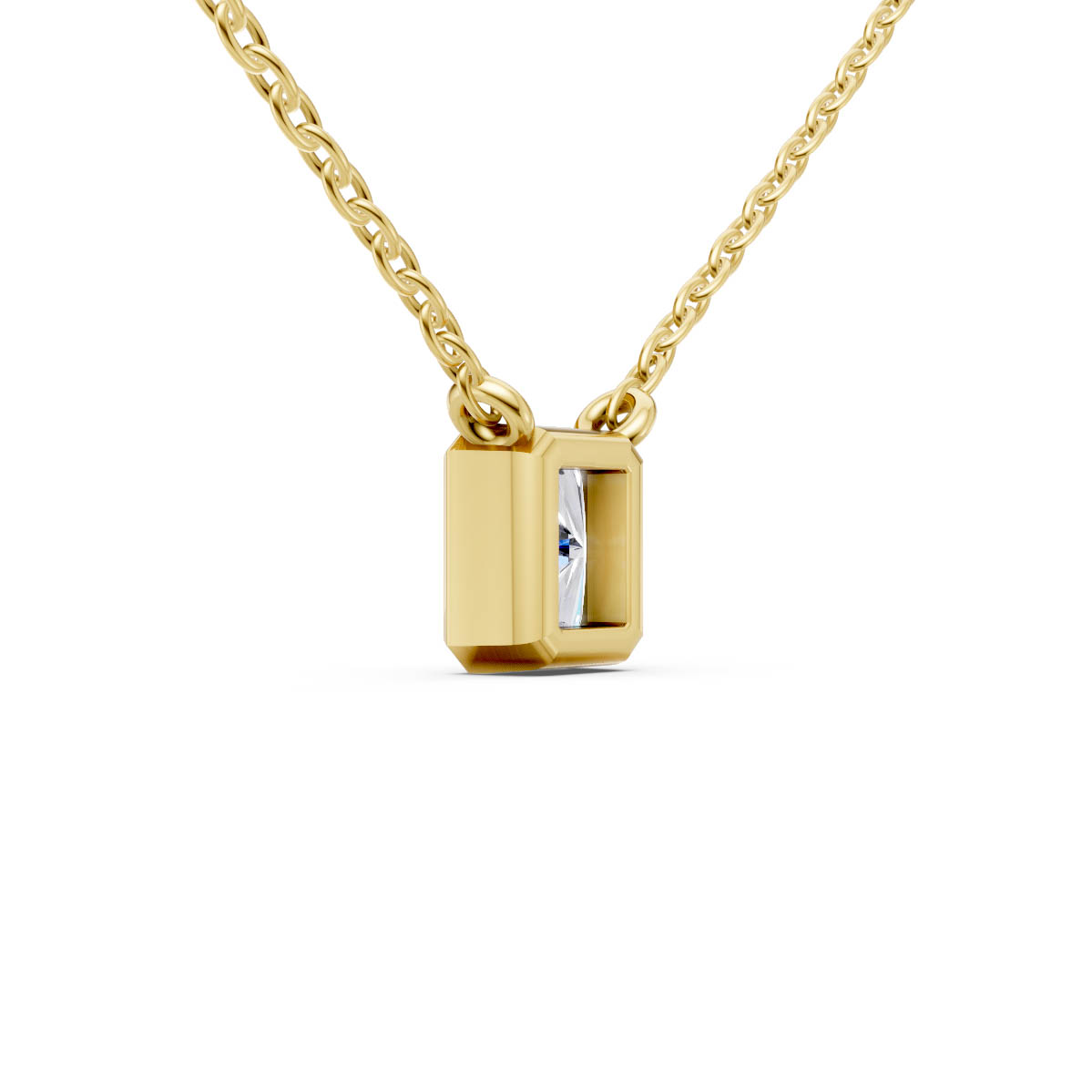 Modern Emerald Bezel Pendant view 3
