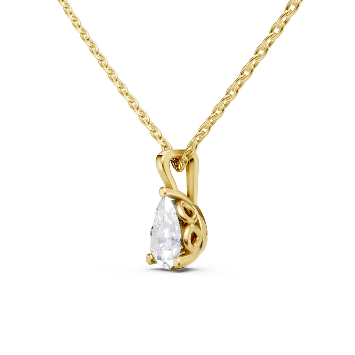 Pear Solitaire Elegance Pendant view 2