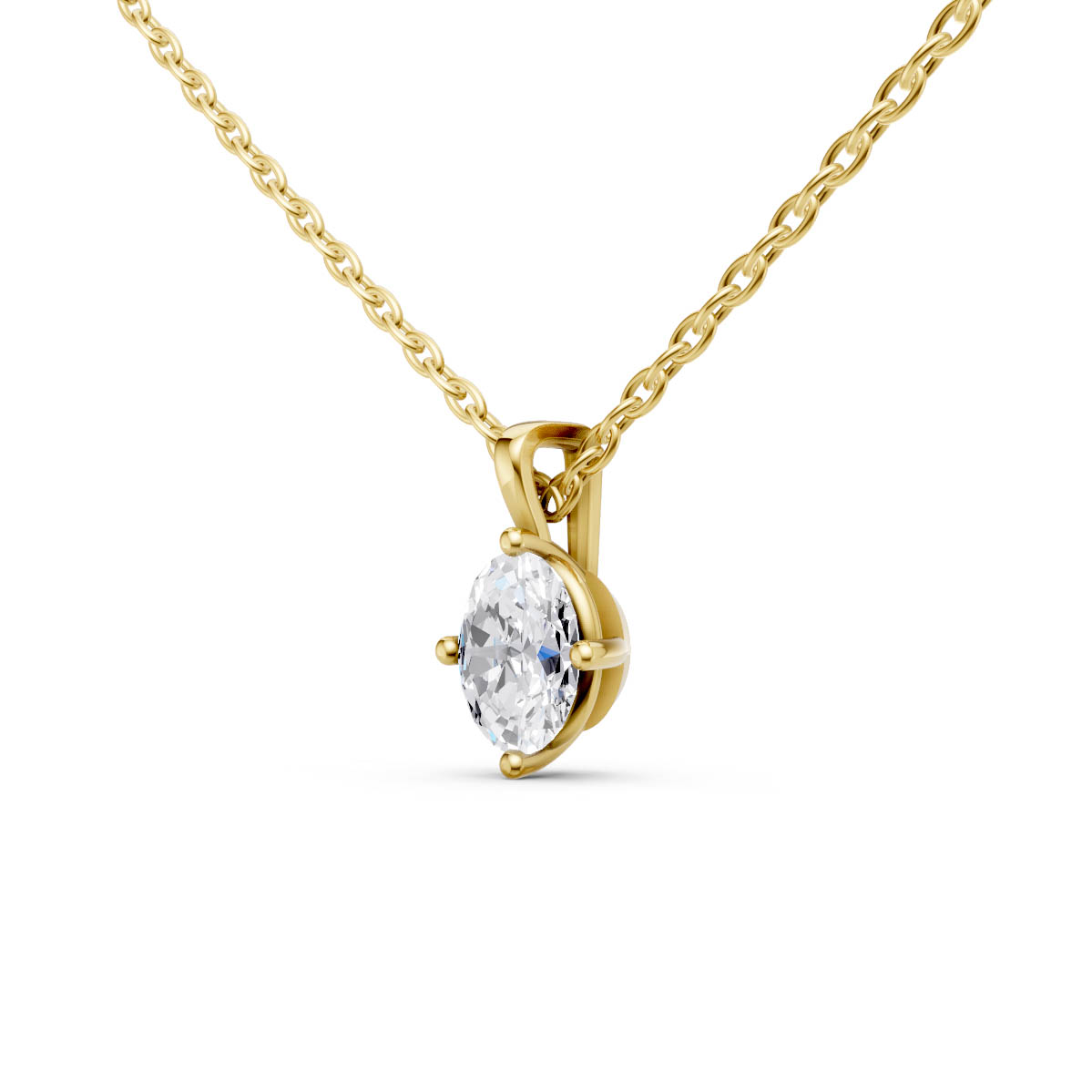 Graceful Oval Solitaire Pendant view 2