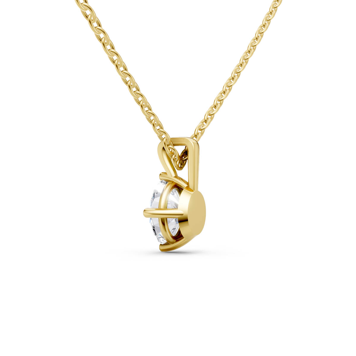 Graceful Oval Solitaire Pendant view 3