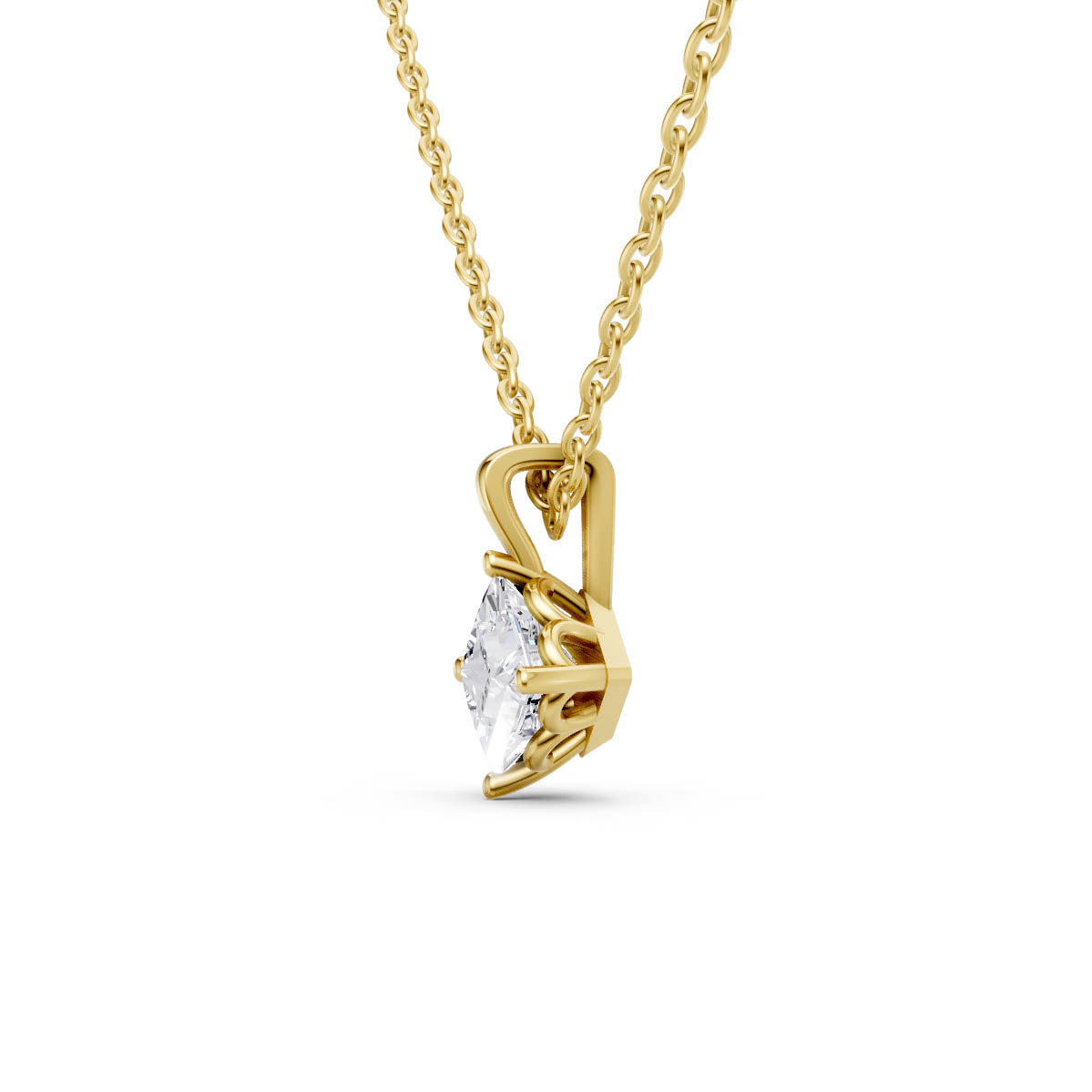 Princess Cut Solitaire Pendant view 2