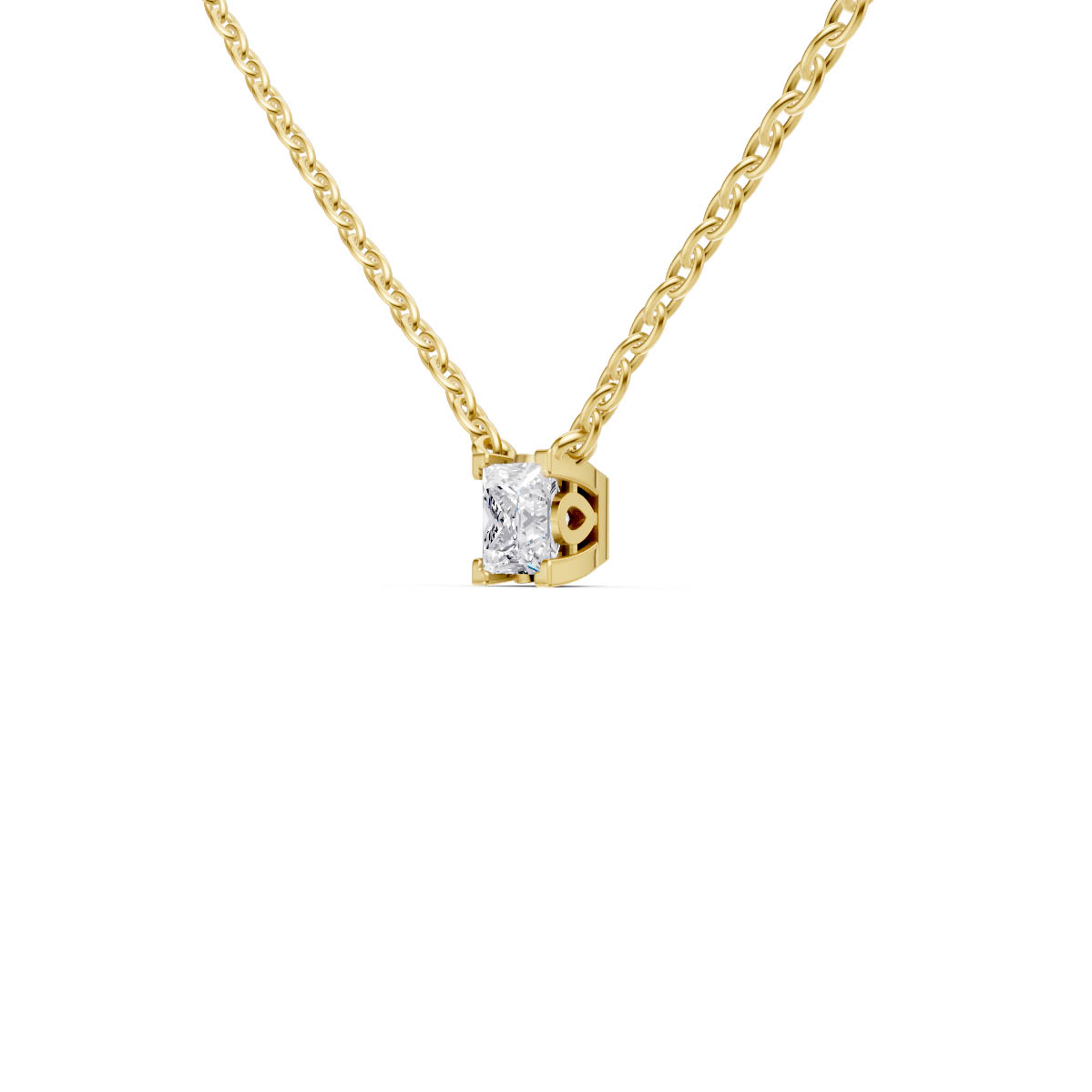 Modern Cushion Solitaire Pendant view 2