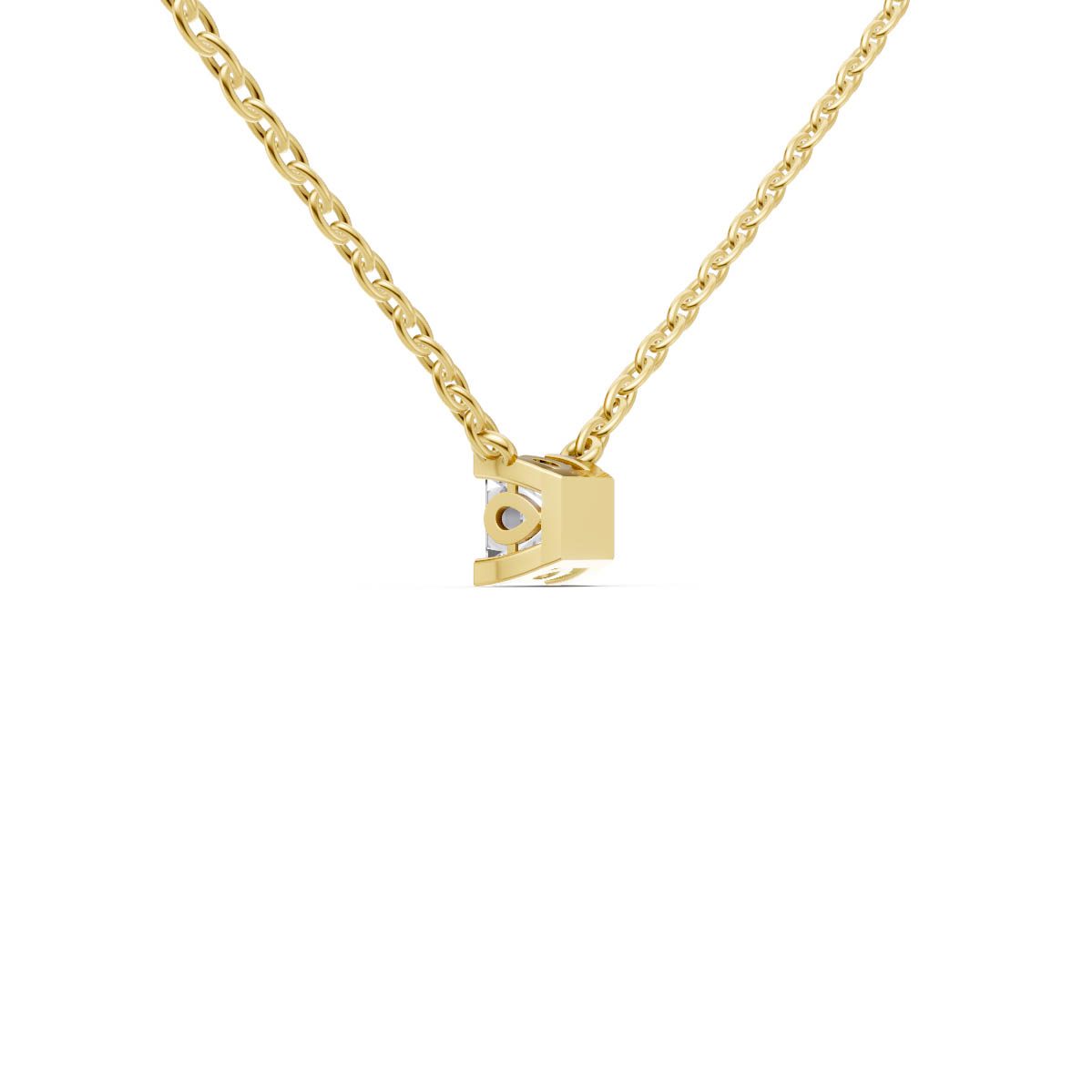 Modern Cushion Solitaire Pendant view 3