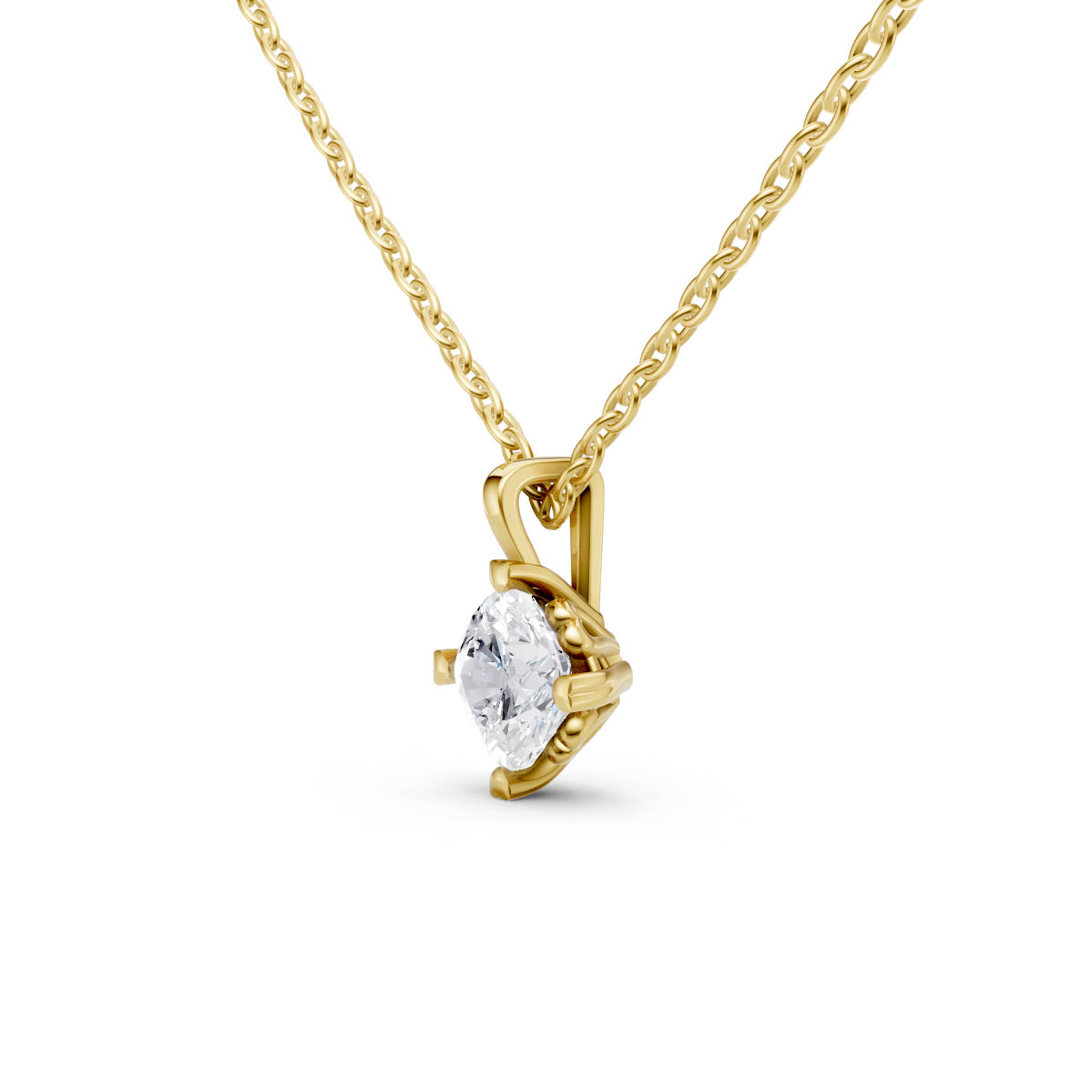 Classic Round Solitaire Pendant view 2