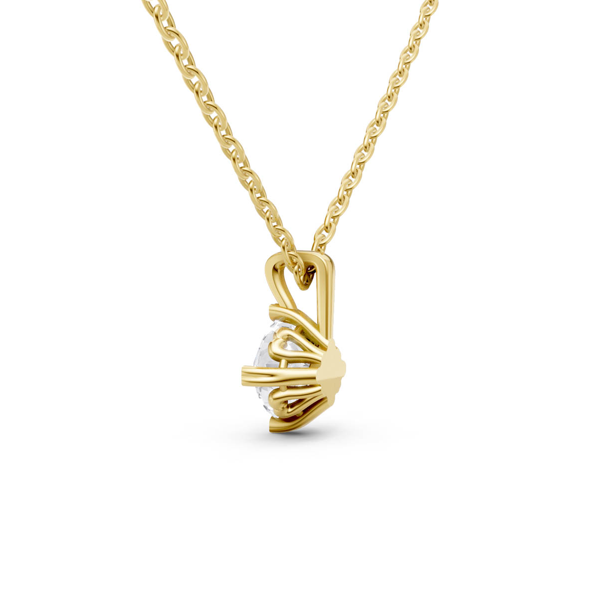 Classic Round Solitaire Pendant view 3