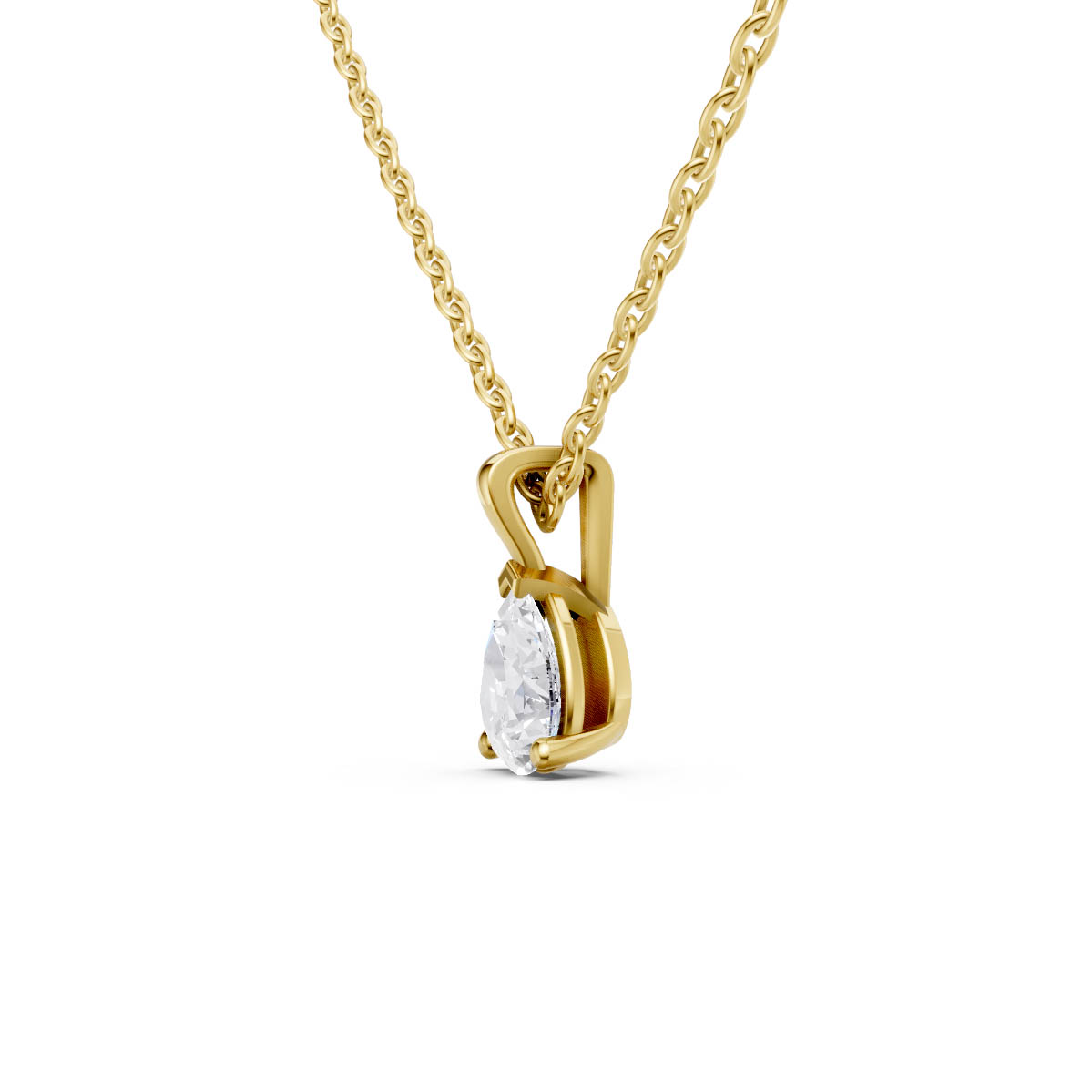 Elegant Pear Solitaire Pendant view 2