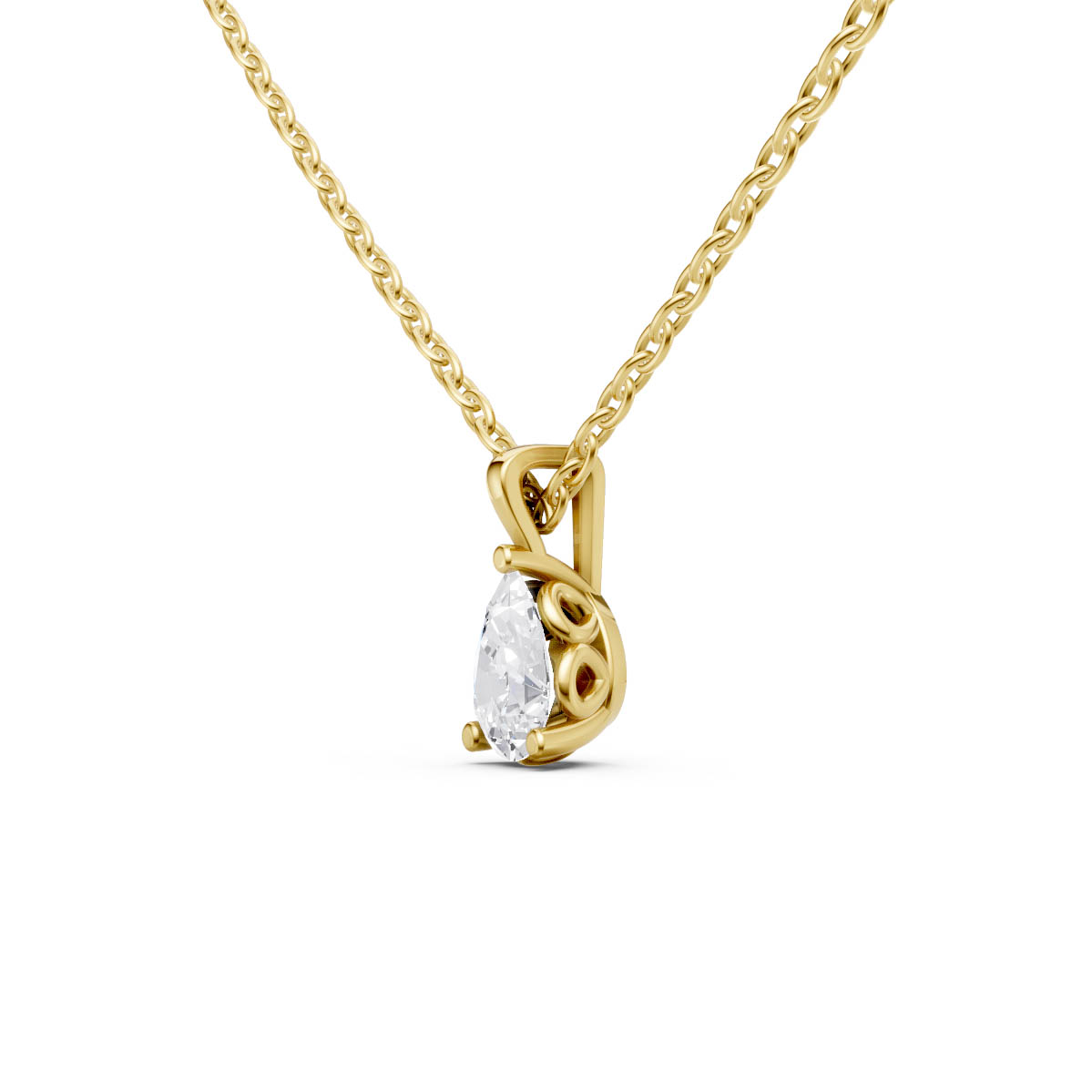 Elegant Pear Solitaire Pendant view 2