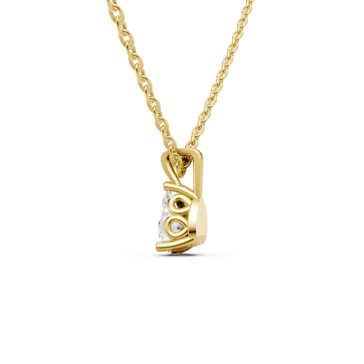 Elegant Pear Solitaire Pendant view 3