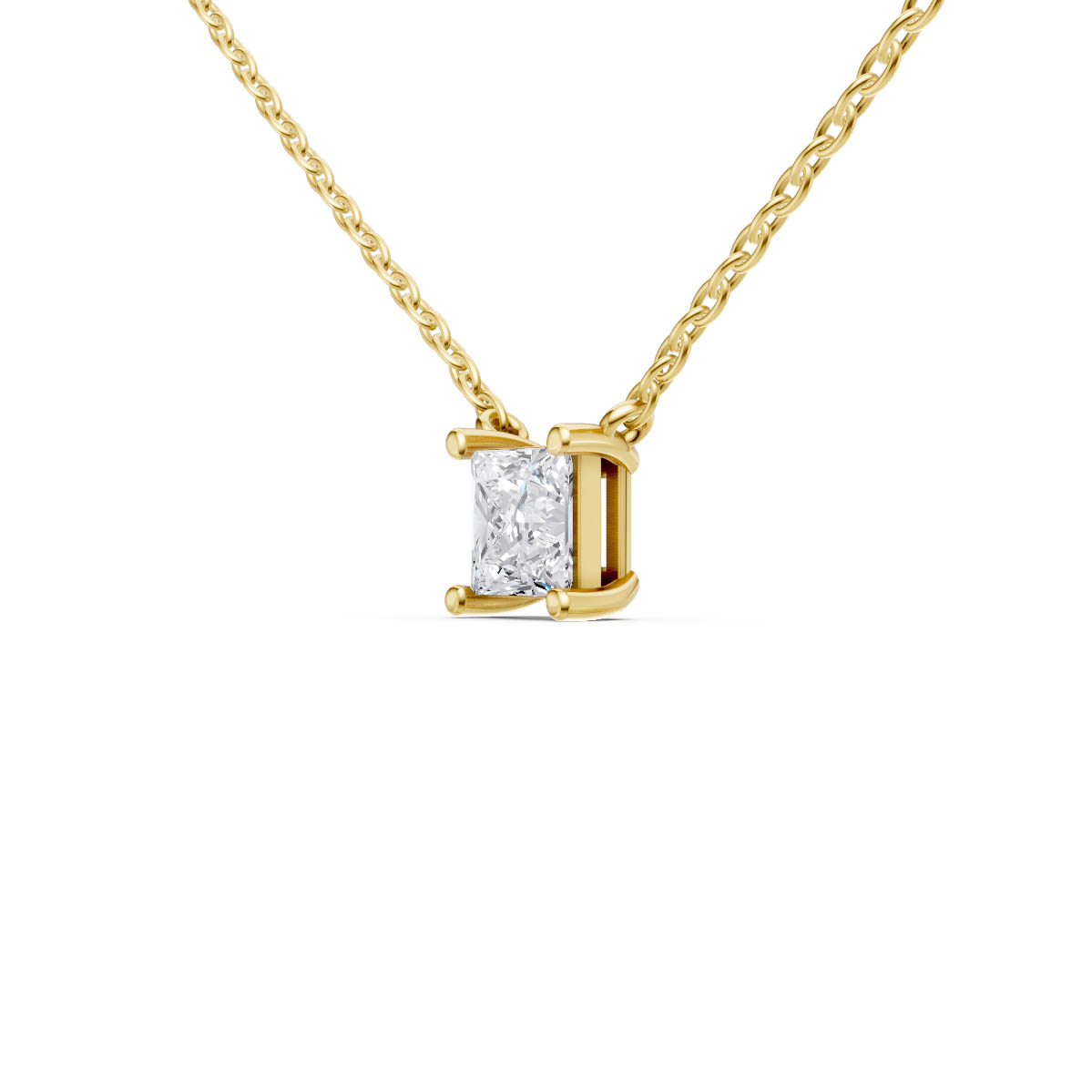 Princess Solitaire Charm Pendant view 2