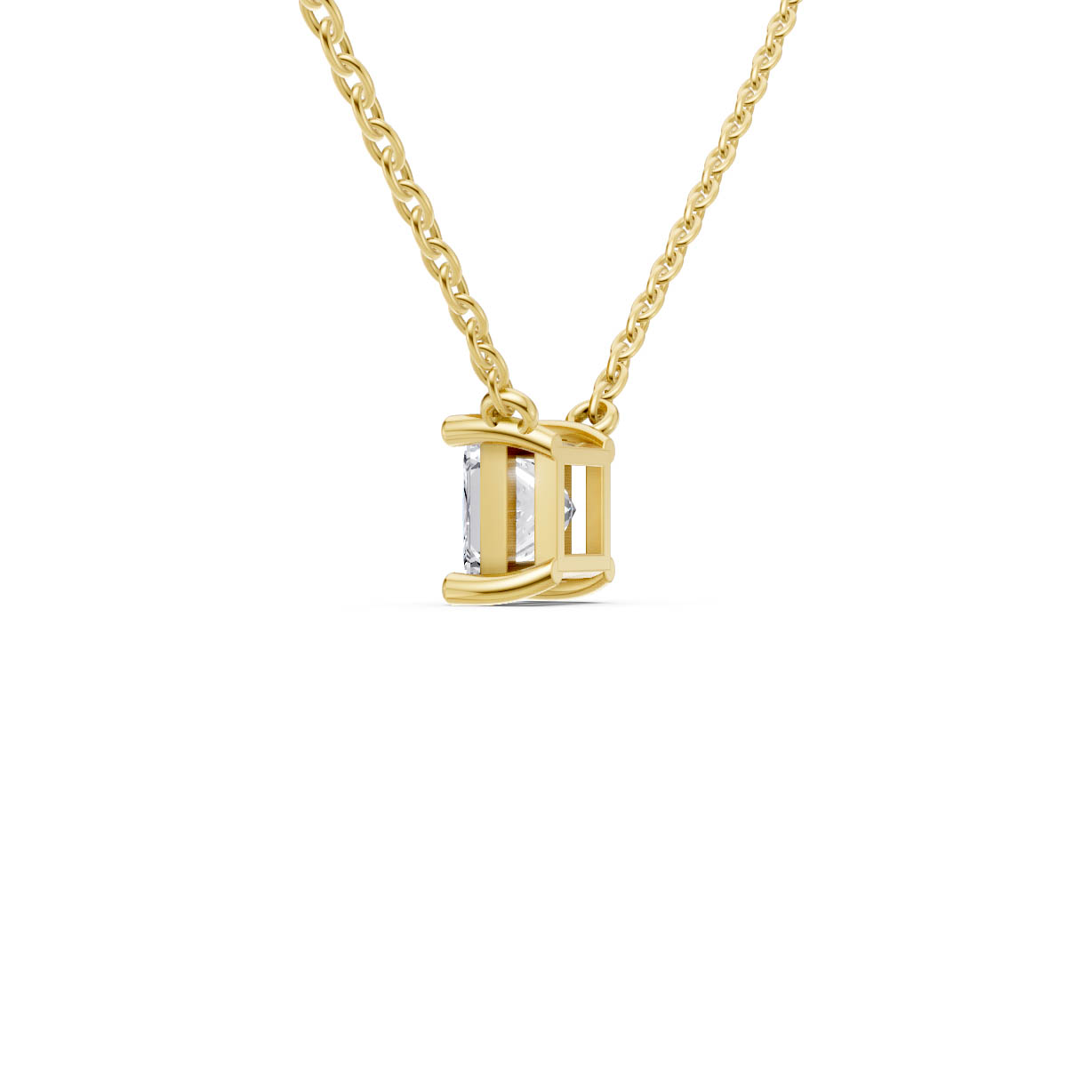 Princess Solitaire Charm Pendant view 3