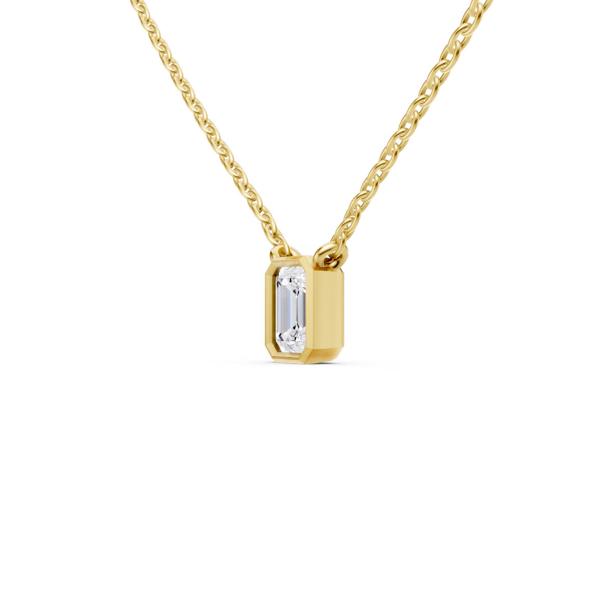Emerald Solitaire Frame Pendant view 2