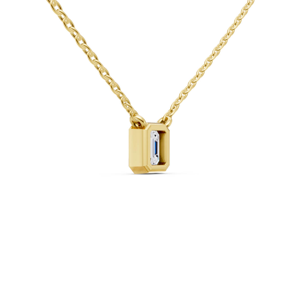 Emerald Solitaire Frame Pendant view 3