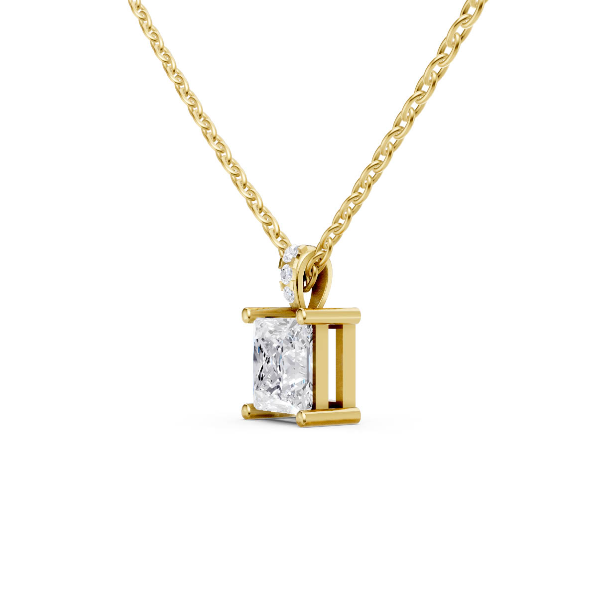 Princess Solitaire Charm Pendant view 2