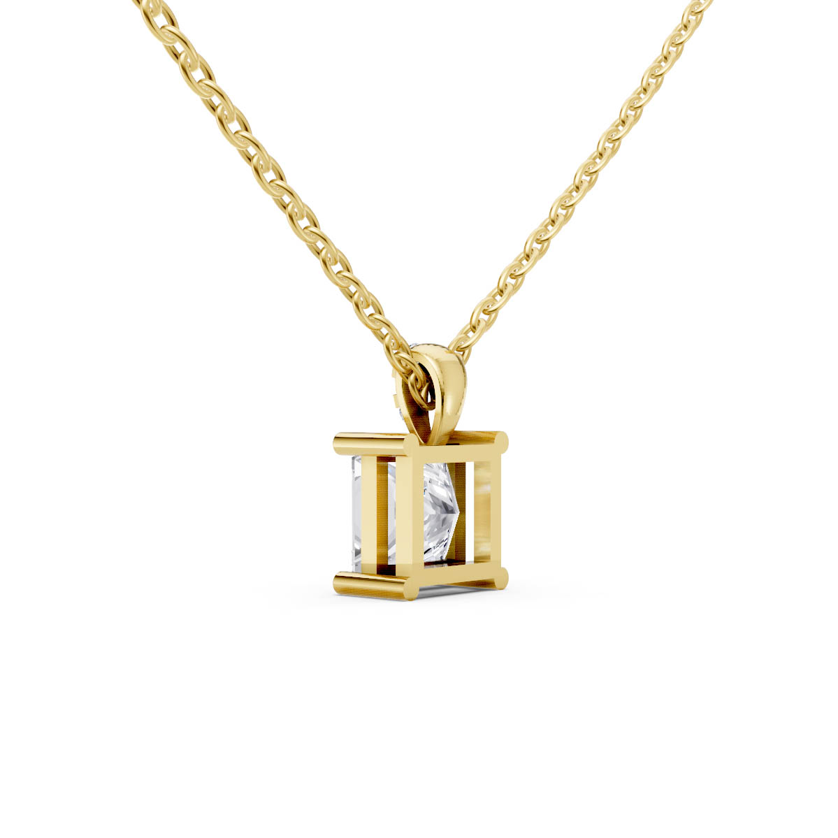 Princess Solitaire Charm Pendant view 3