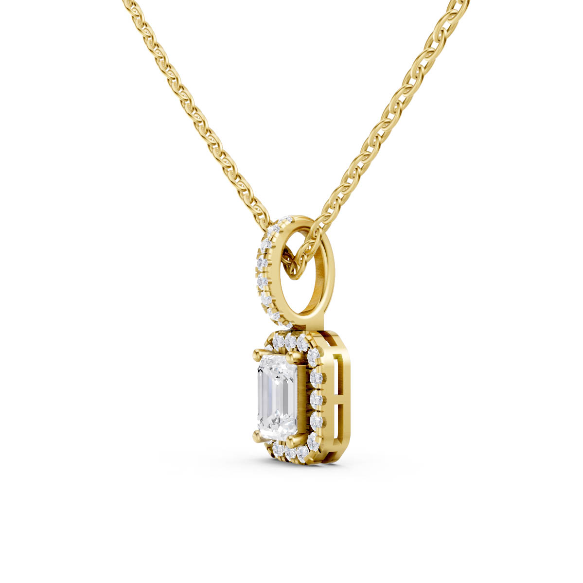 Emerald Halo Drop Pendant view 2