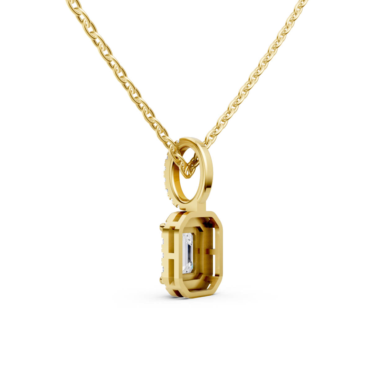 Emerald Halo Drop Pendant view 3