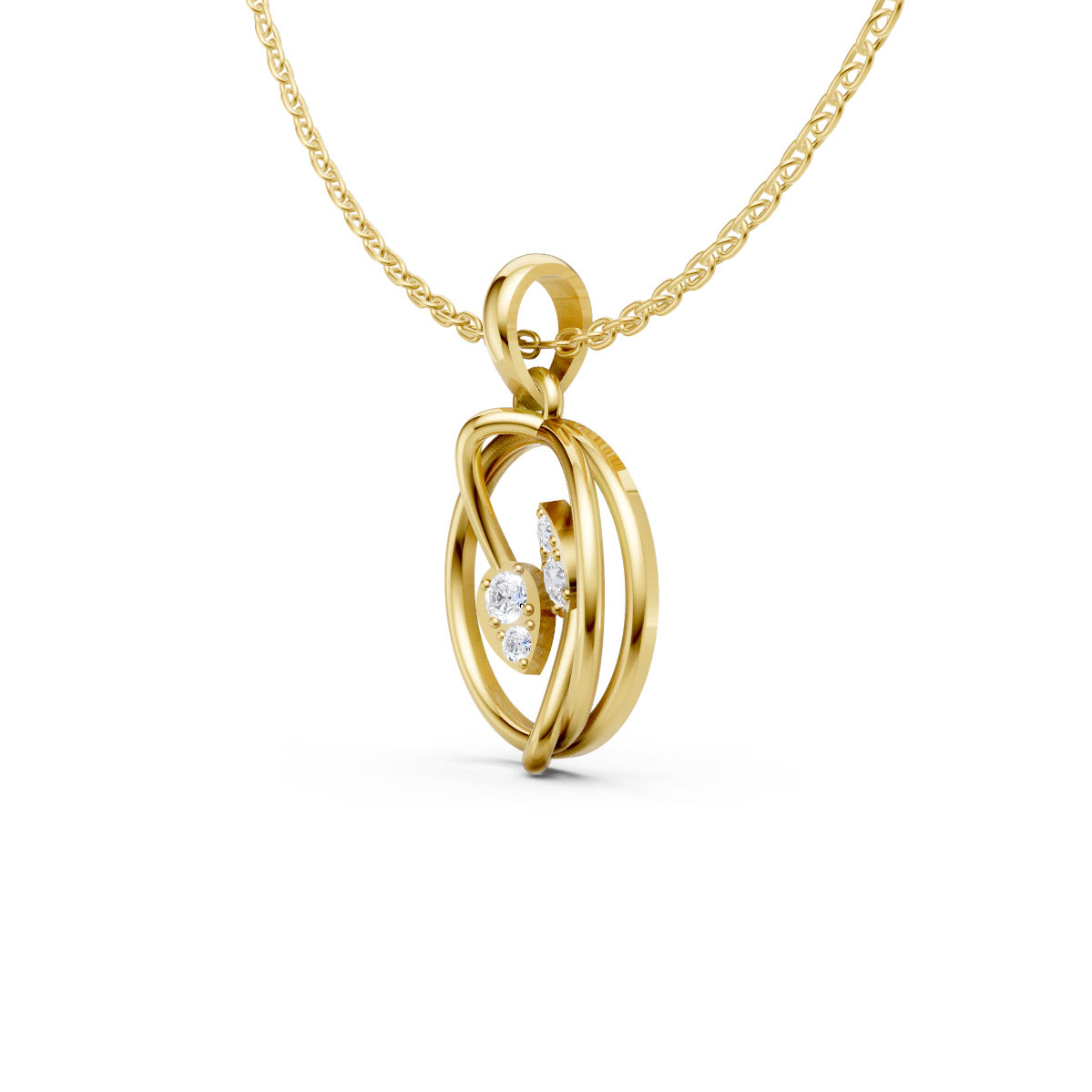 Intertwined Circle Spark Pendant view 2