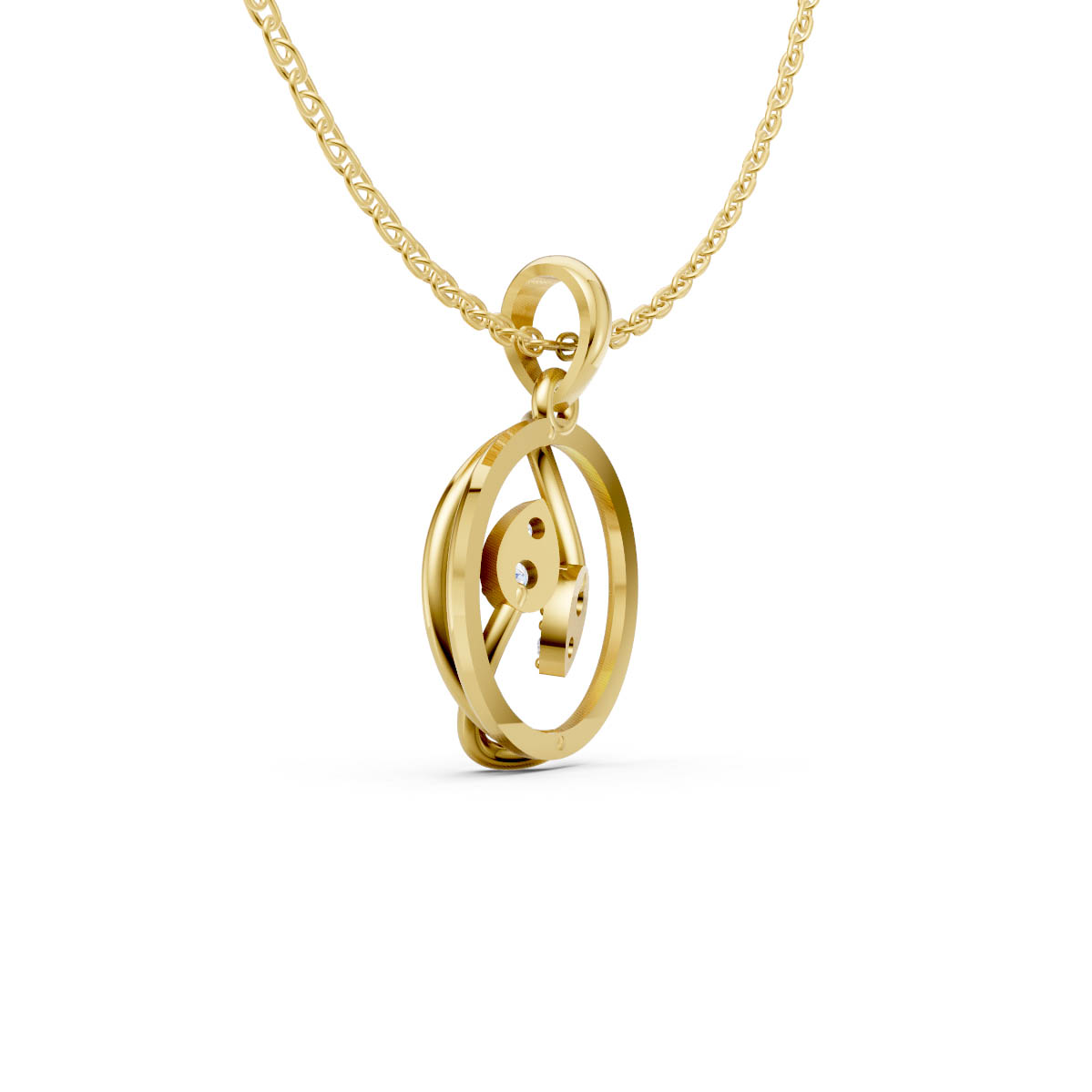 Intertwined Circle Spark Pendant view 3