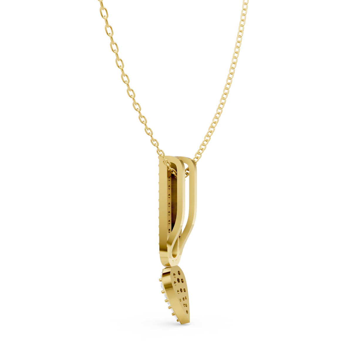 Pear Drop Halo Pendant view 3