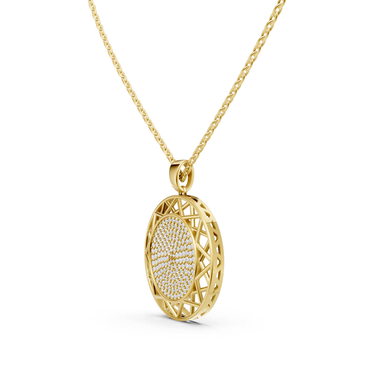 Celestial Mosaic Circle Pendant view 2