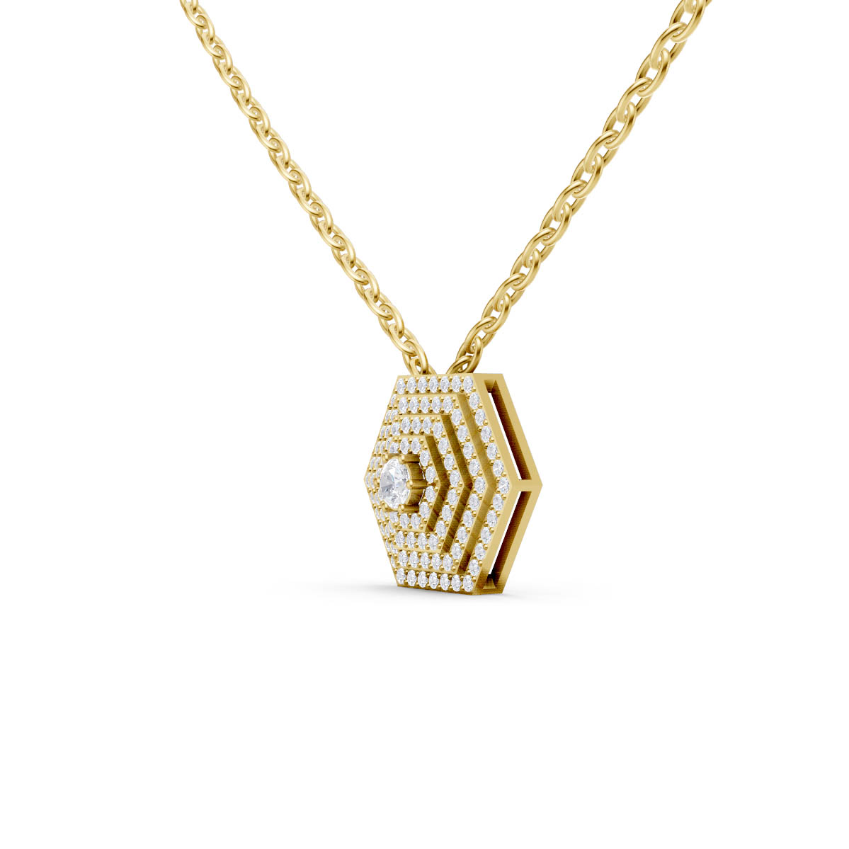 Geometric Spark Hexagon Pendant view 2