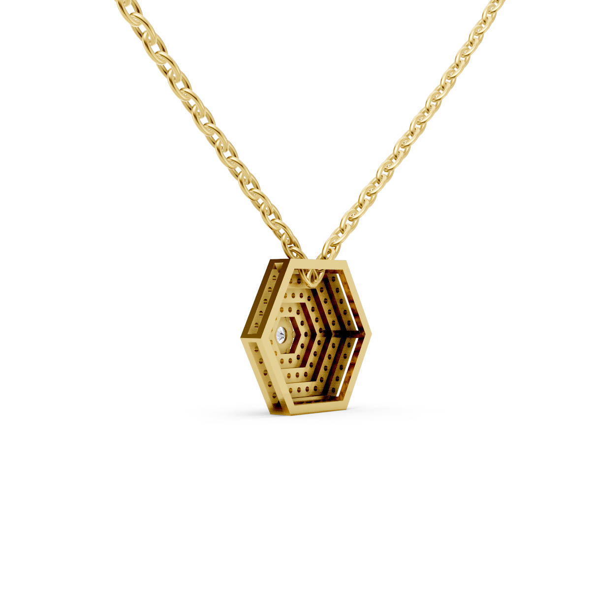 Geometric Spark Hexagon Pendant view 3
