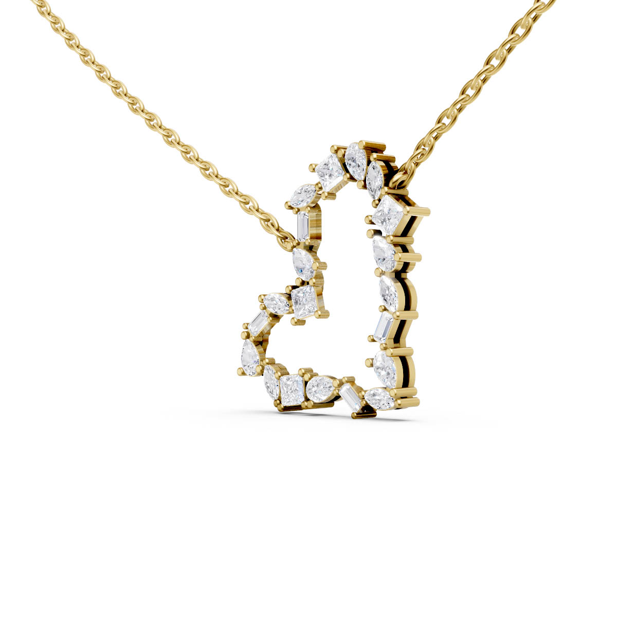 Mixed Diamond Heart Pendant view 2