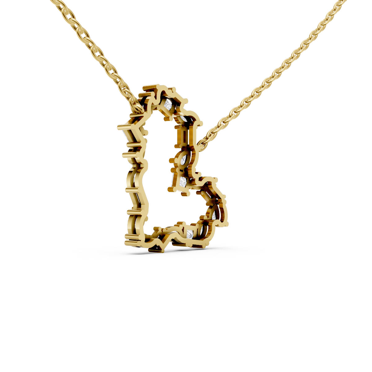 Mixed Diamond Heart Pendant view 3