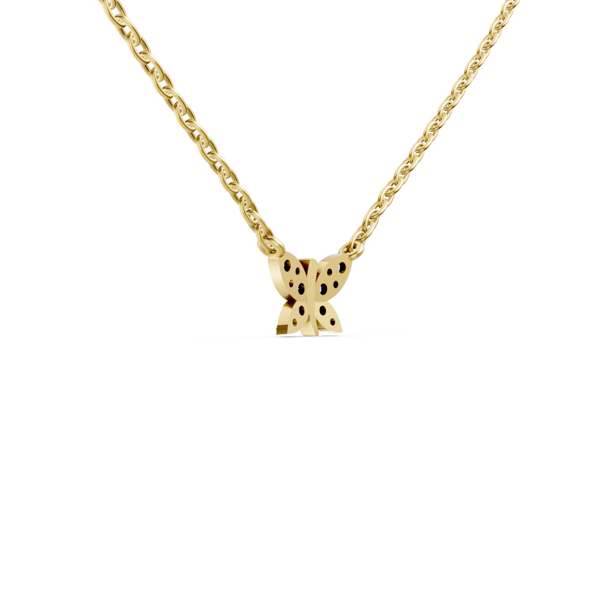 Delicate Diamond Butterfly Pendant view 3