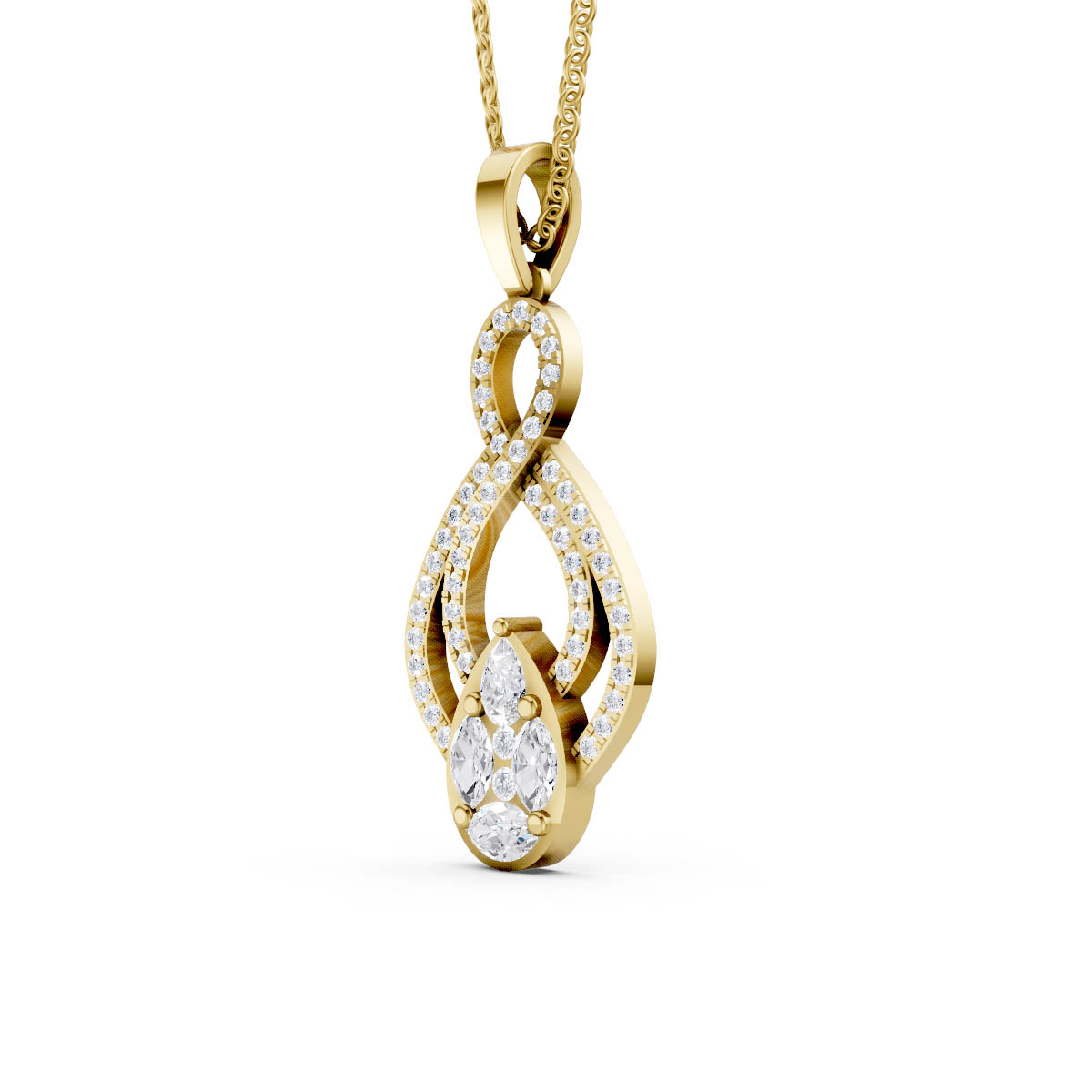 Infinity Pear Diamond Pendant view 2
