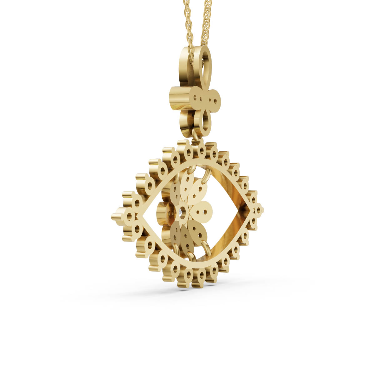 Floral Evil Eye Pendant view 3