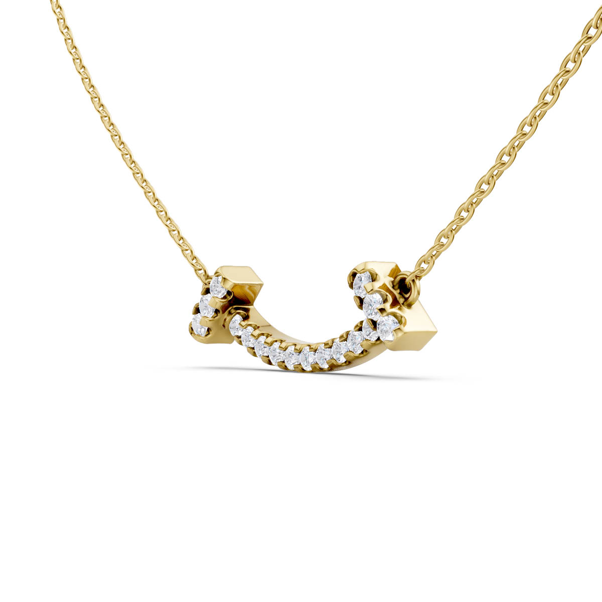 Curved Diamond Smile Pendant view 2