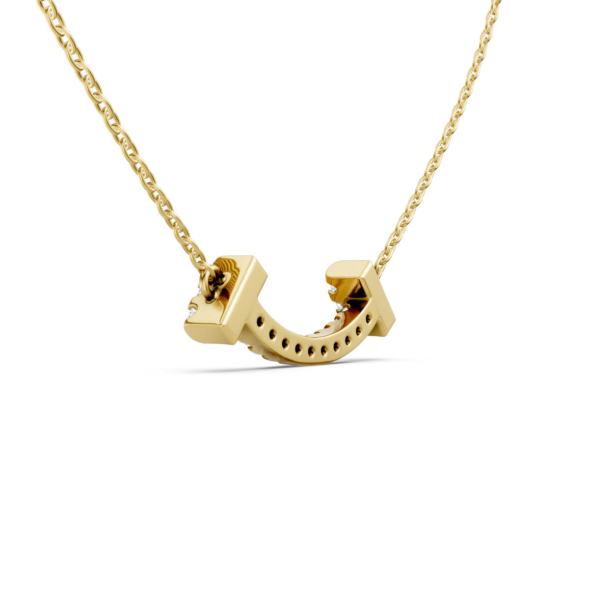 Curved Diamond Smile Pendant view 3