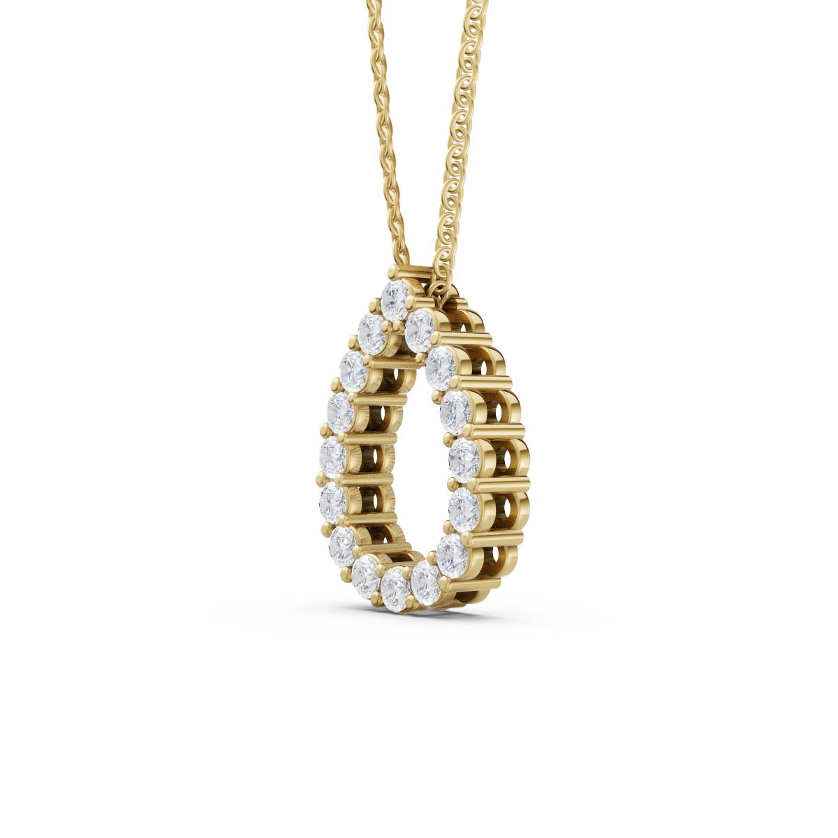 Open Pear Diamond Pendant view 2