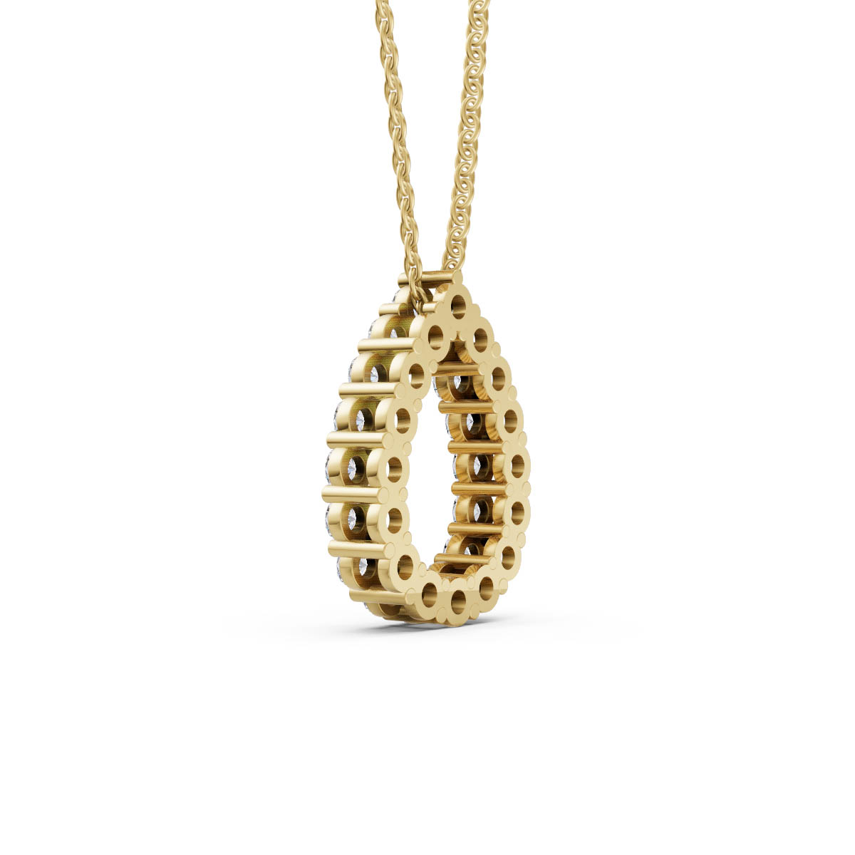 Open Pear Diamond Pendant view 3