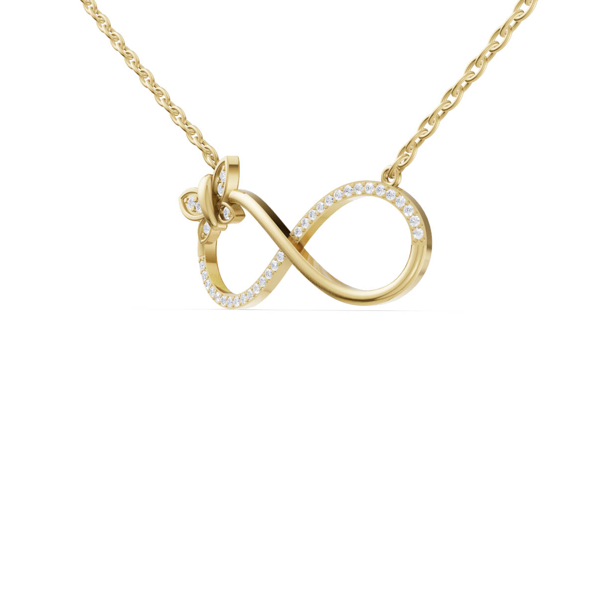 Butterfly Infinity Diamond Pendant view 2