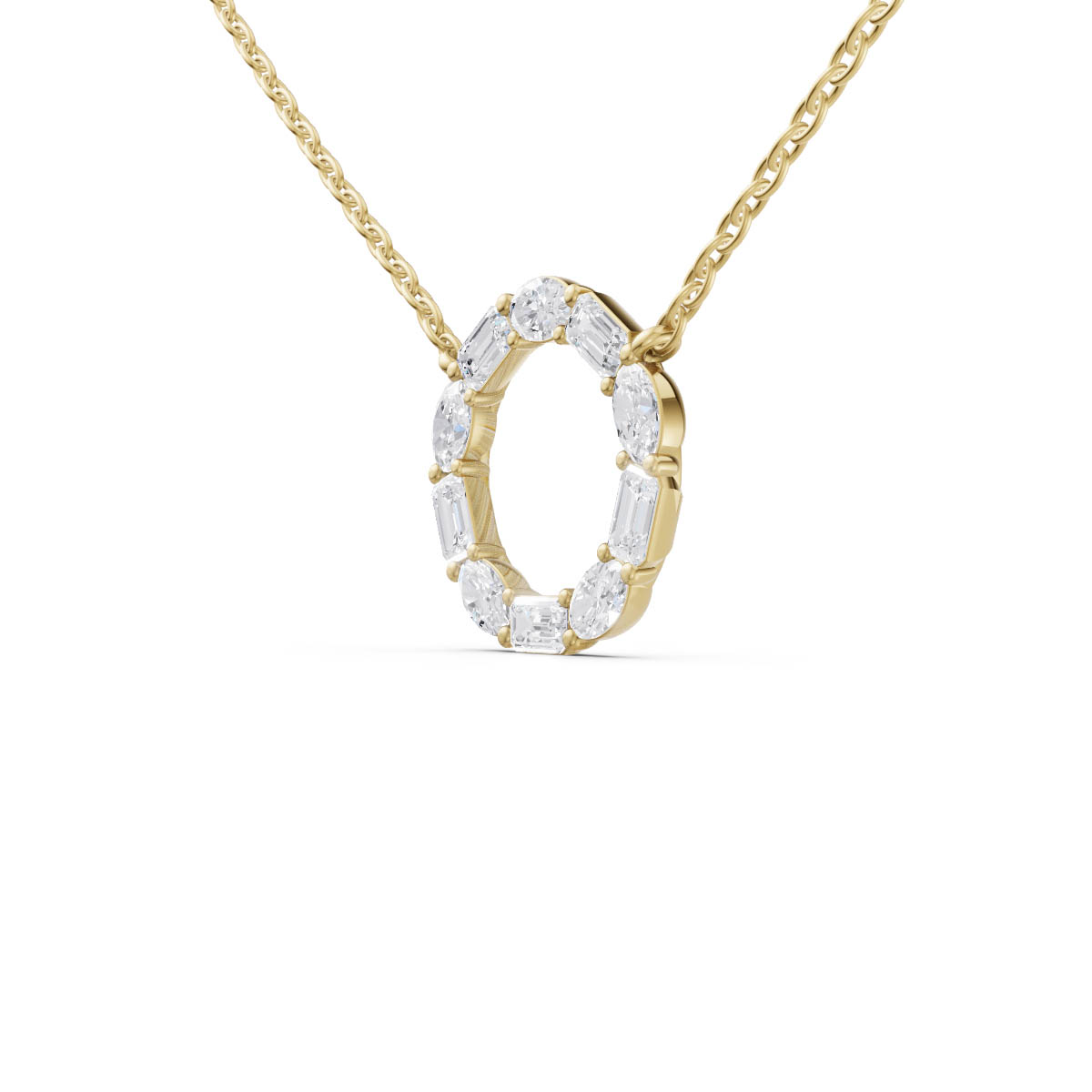 Mixed Cut Circle Pendant view 2