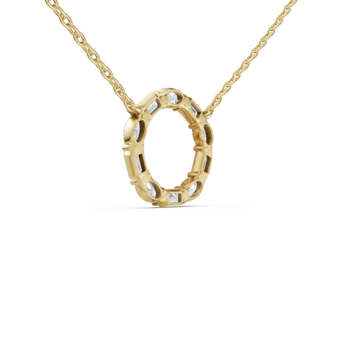 Mixed Cut Circle Pendant view 3