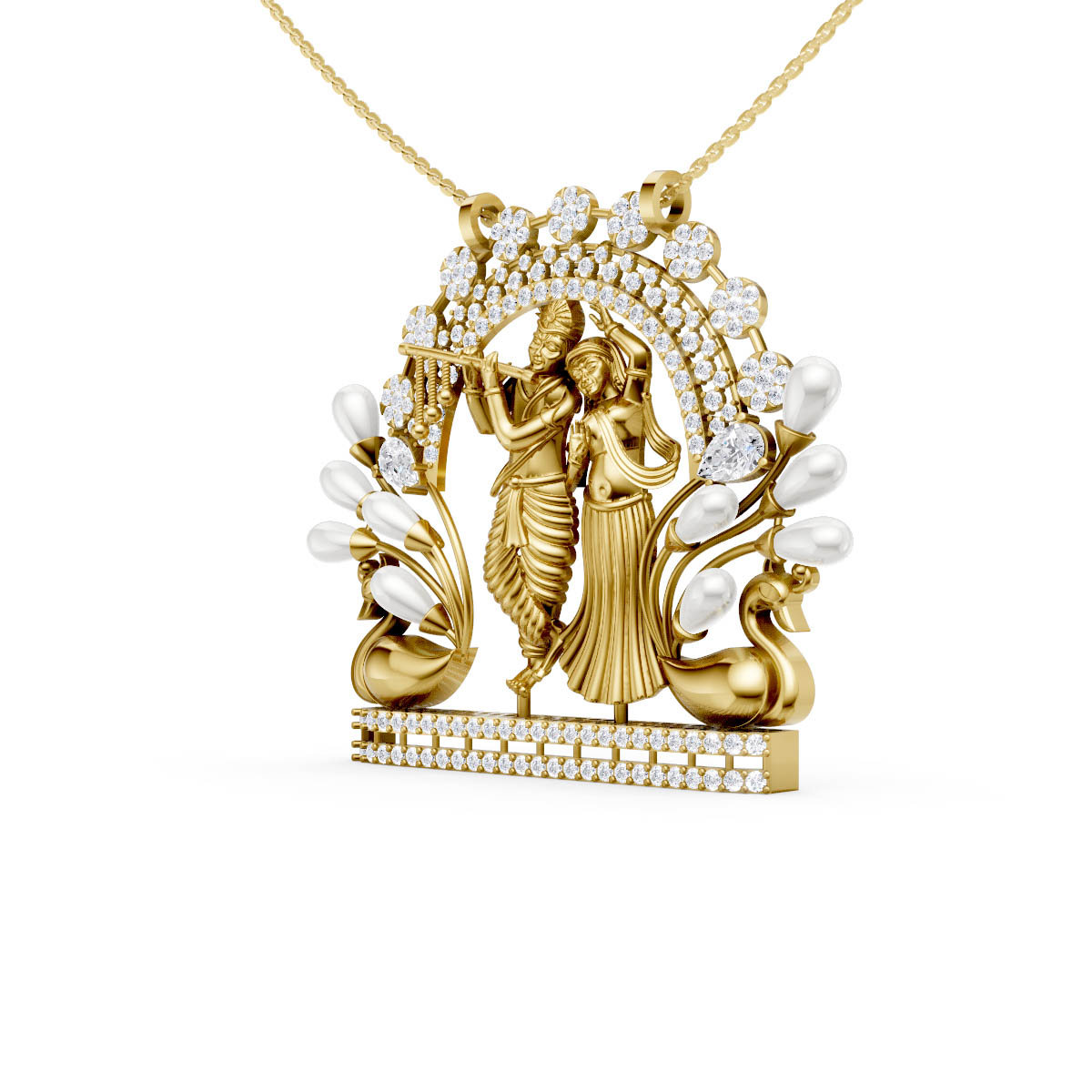 Radha Krishna Diamond Pendant view 2