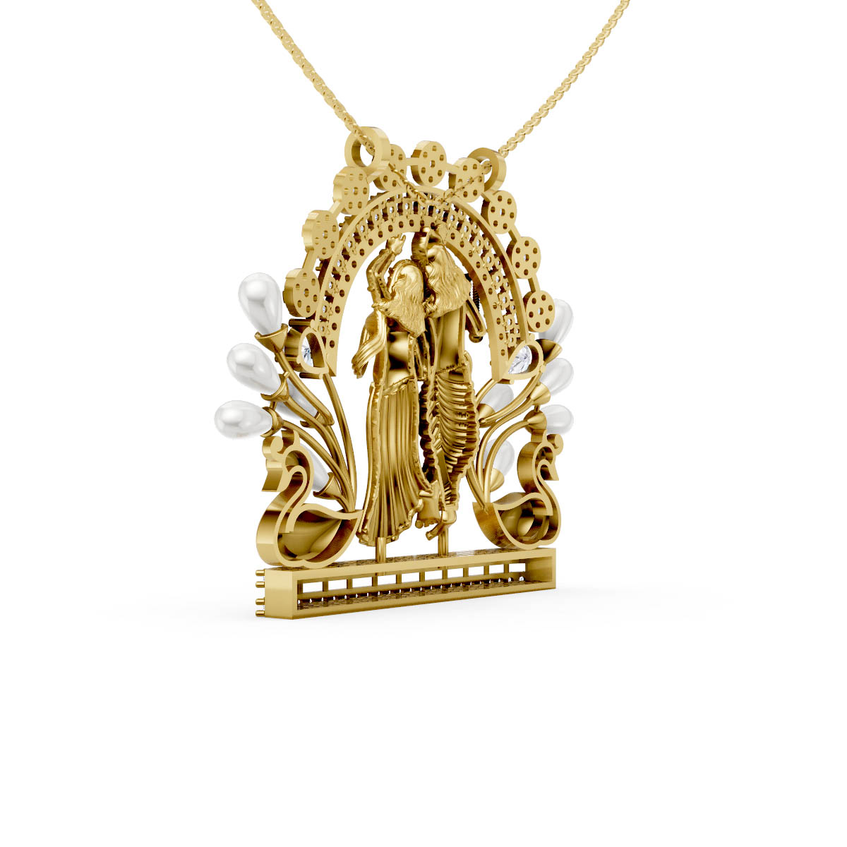 Radha Krishna Diamond Pendant view 3