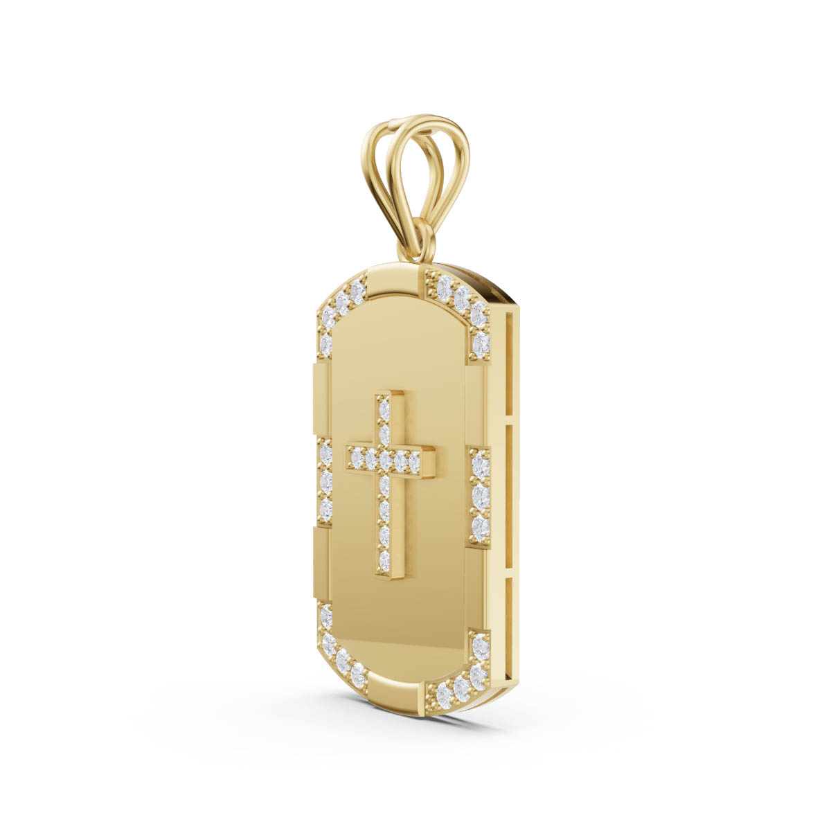 Diamond Cross Tag Pendant view 2