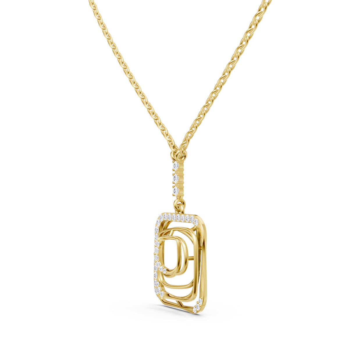 Modern Geometric Letter Pendant view 2